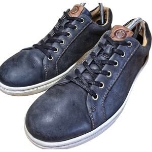 Born Men's Size 8 Womens 9.5 Allegheny Black Leather Low Top Sneaker Shoes